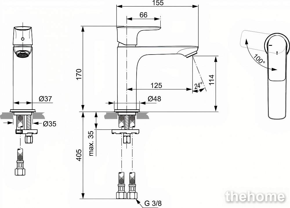 Смеситель для раковины Ideal Standard CONNECT AIR A7016AA - 2
