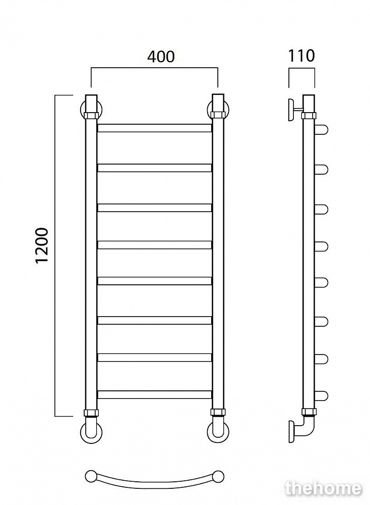 Полотенцесушитель водяной Aquanerzh лесенка дуга 120x40 - 2