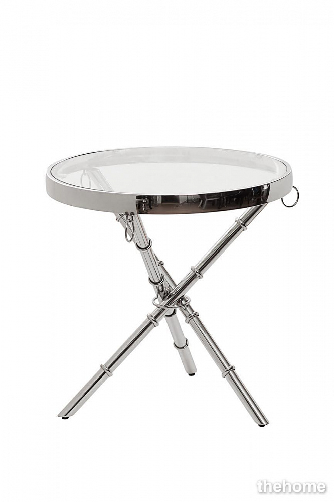 13RX6035-SILVER-Стол журнальный стекло прозр./серебро d50*50см Garda Decor - TheHome