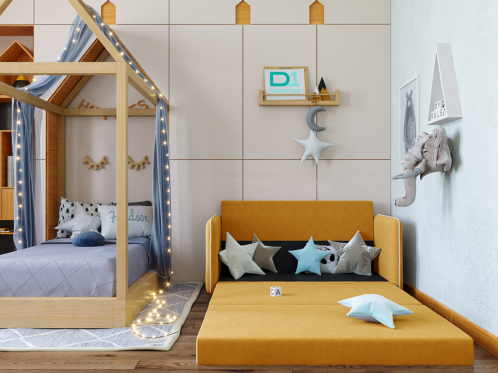 Диван прямой DeeOne Слим Kids AAA41390001 желтый - 3