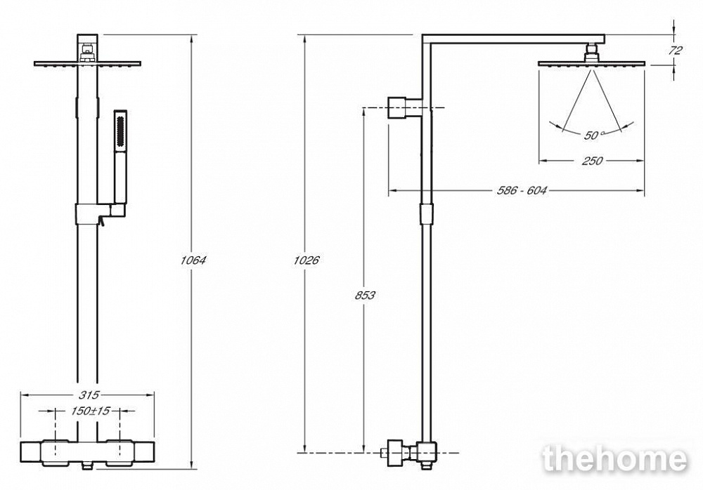 Душевая стойка Jacob Delafon Strayt E98321-CP - 5