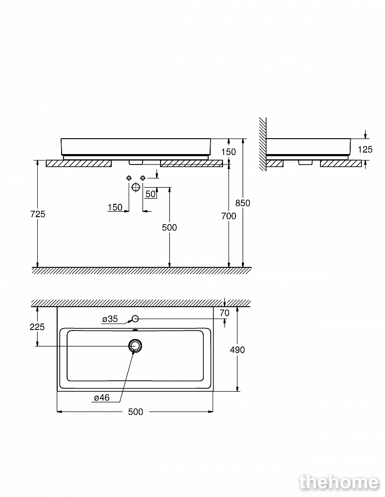 Раковина Grohe Cube Ceramic 3947800H 50 см - 4