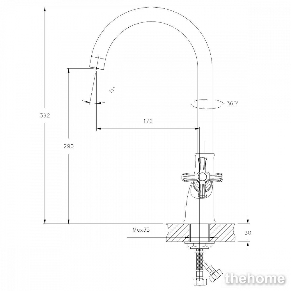 Смеситель Decoroom DR47 для кухонной мойки, DR47028 - 2