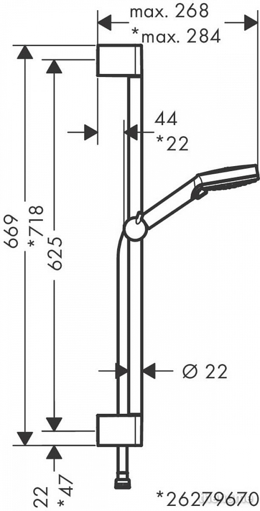 Душевой гарнитур Hansgrohe Vernis Blend 26279000, хром - 2