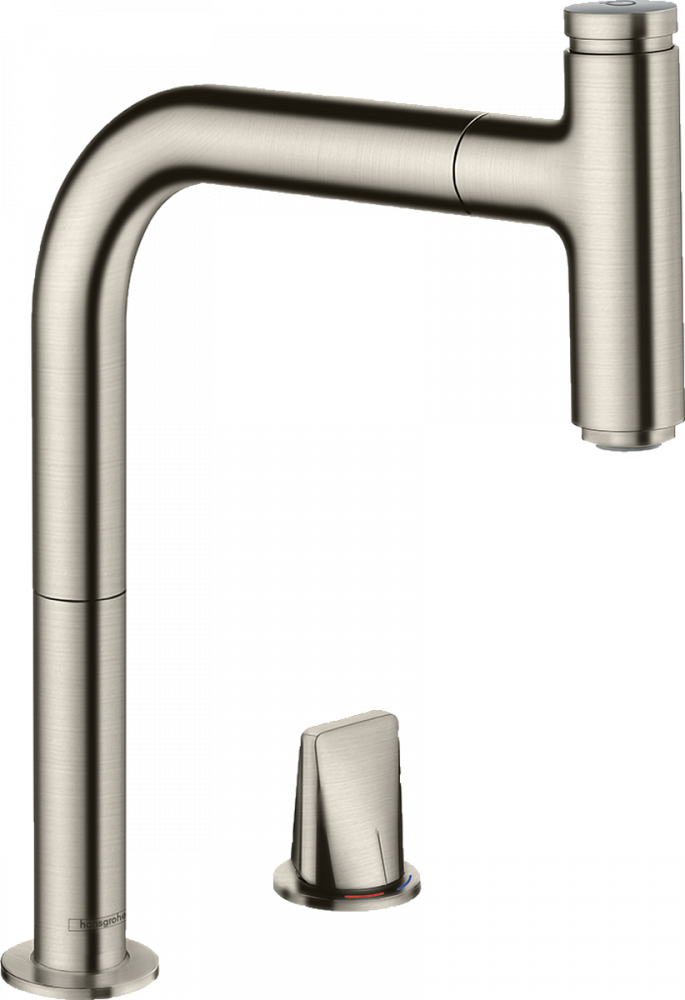 Смеситель Hansgrohe Metris для кухонной мойки 73804800 сталь - TheHome