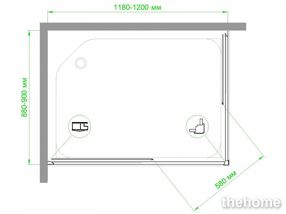 Душевой уголок Royal Bath HPD-C-CH 120х90х185 рифленое - 3