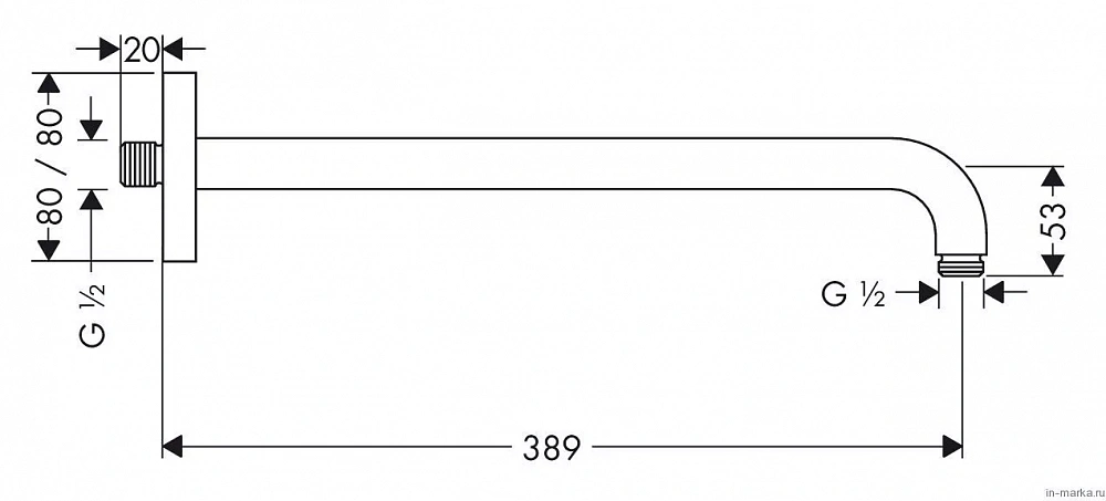 Кронштейн для верхнего душа Hansgrohe 27446000 - 2