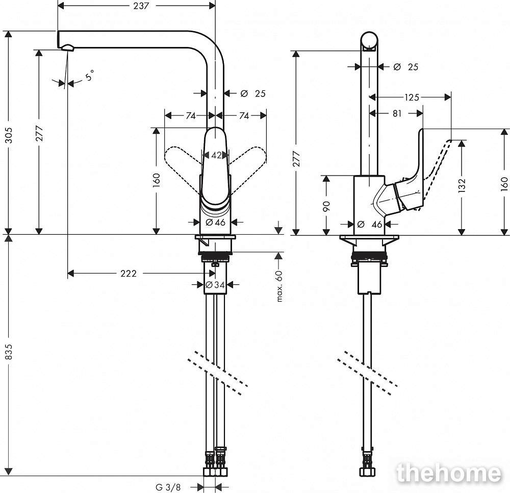 Смеситель Hansgrohe Focus M41 31827800 для кухонной мойки, под сталь - 2