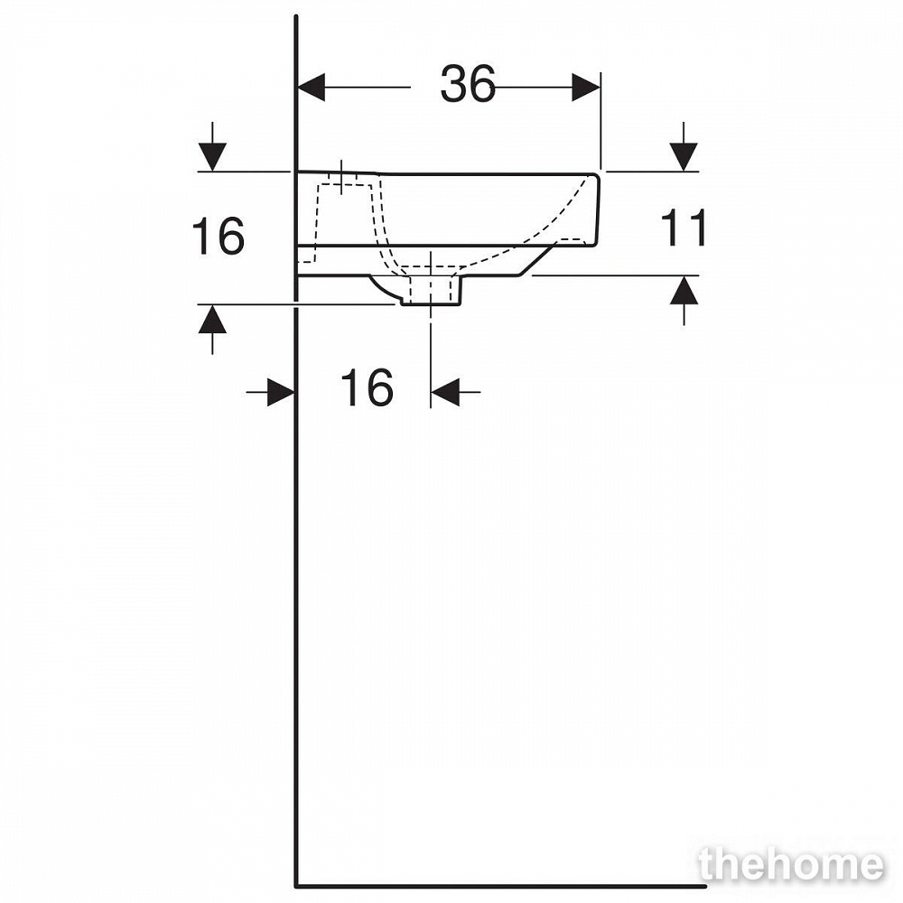 Раковина Geberit Smyle Square 45см 500.222.01.1 белая - 6