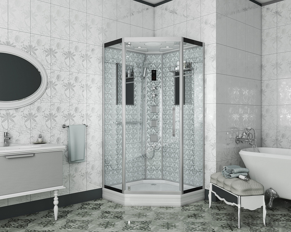 Душевая кабина Niagara NG-7717W 100x100 см с гидромассажем стенки белые - 2