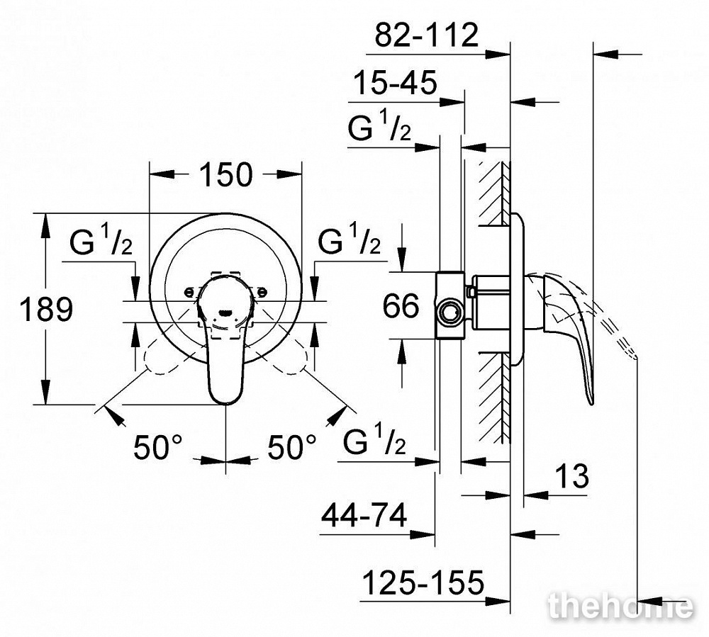Смеситель Grohe Euroeco 2011 19378000 для душа, внешняя часть - 2