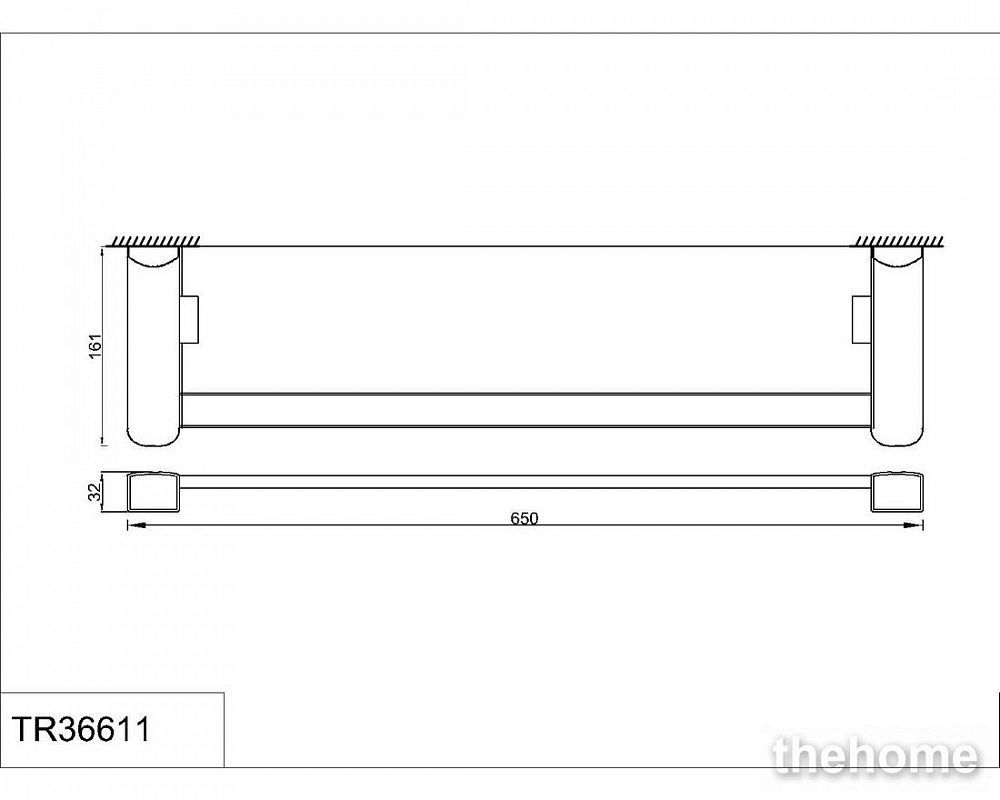 Полка Rush Thira TR36611 с бортиком, хром - 2