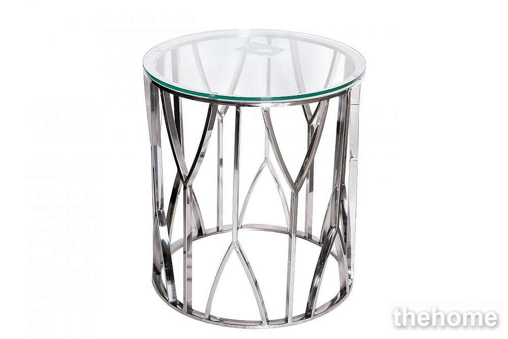 13RXET3103-SILVER Стол журнальный стекло прозр./серебро d50*55см Garda Decor - TheHome