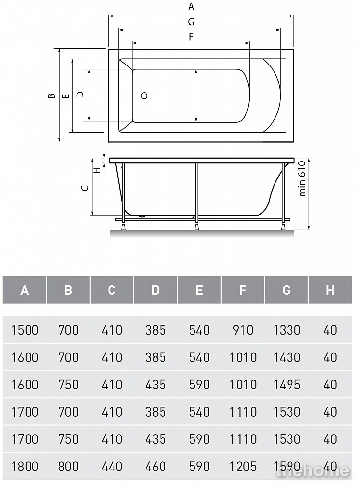 Акриловая ванна Vayer Savero 170x75 - 5