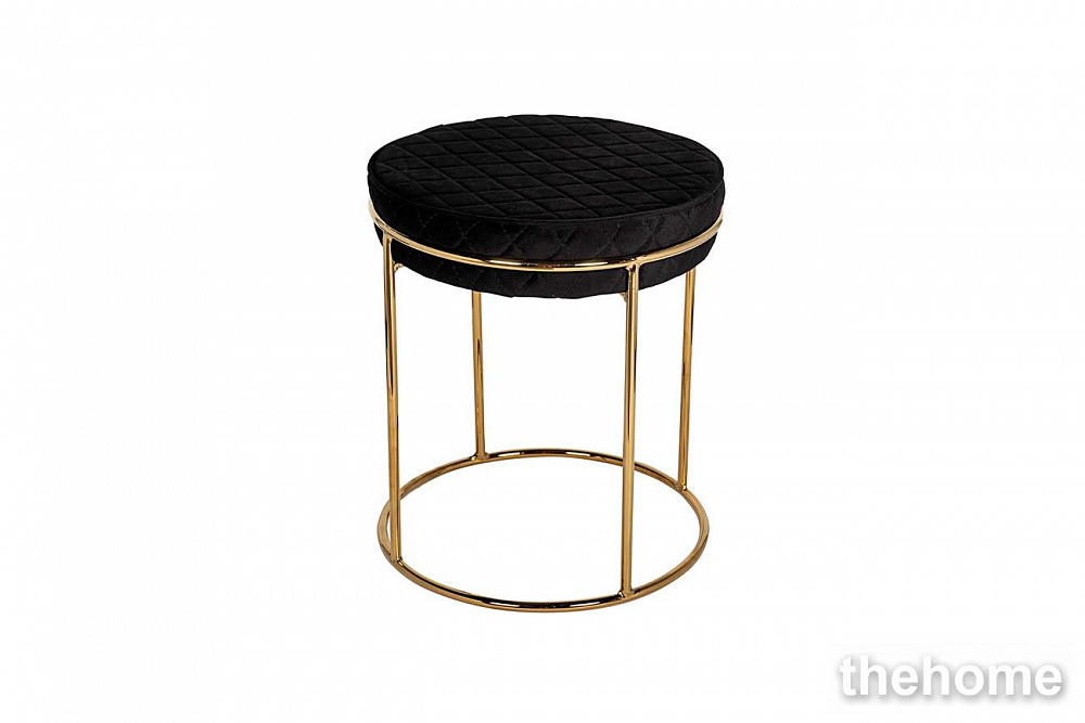 GY-BEN8178GOLD-BL Банкетка велюр черный/золото d38*45см Garda Decor - TheHome
