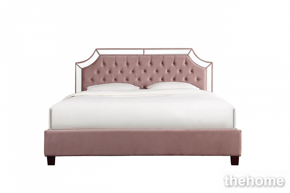 N-BD1894B PI Кровать с зерк.вставками пепельно-розов.214*192*127 Garda Decor - TheHome