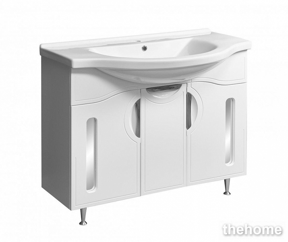Тумба под раковину Stella Polar Сильва 100 SP-00000204 100 см напольная, белая - TheHome