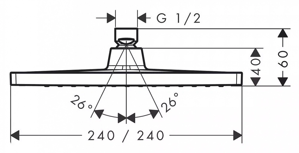 Верхний душ Hansgrohe Crometta E 240 1jet 26726000 - 3