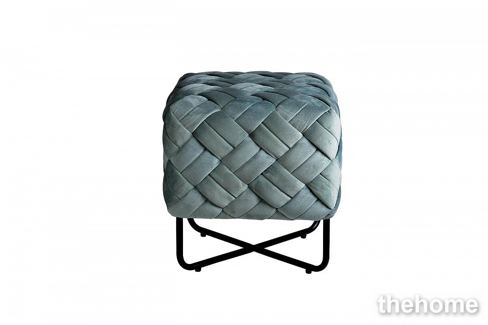 N-OT-100 MNT BL Банкетка плетеная велюр мятный 43*43*44см Garda Decor - TheHome