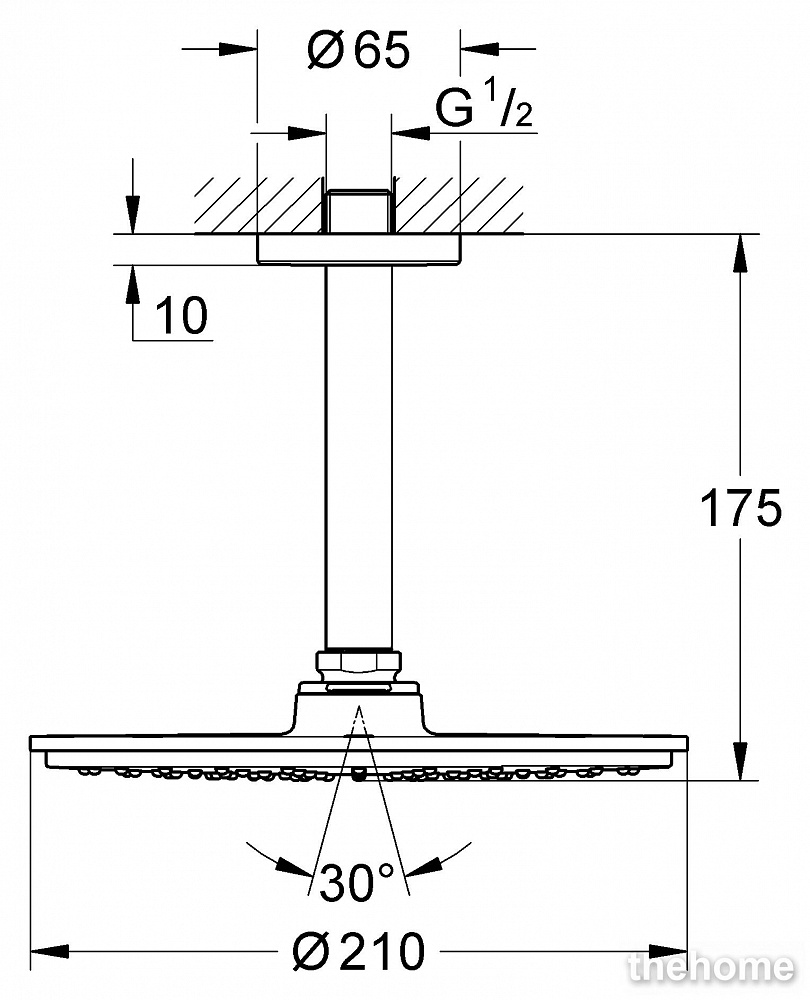 Верхний душ Grohe Rainshower Cosmopolitan 210 26053000 - 6