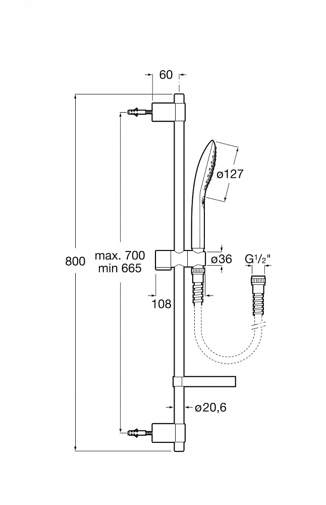 Душевой комплект Roca Plenum 5B1P11CB0 - 2