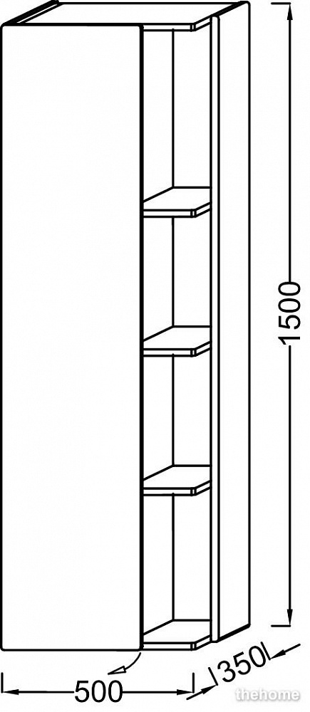Шкаф-пенал 50 см Jacob Delafon Terrace EB1179D-M76 правый, серый матовый - 4