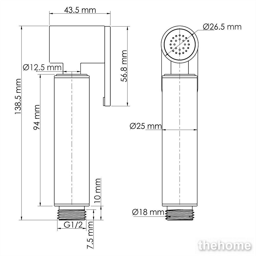 Гигиеническая лейка Wasserkraft A232 с фиксатором, 9063348 - 2