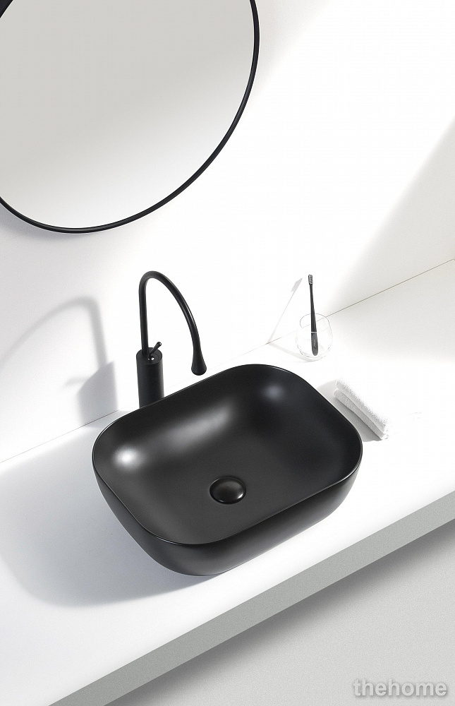 Раковина Aquanet Lake-1-MB 245829 50 см матовый черный - TheHome