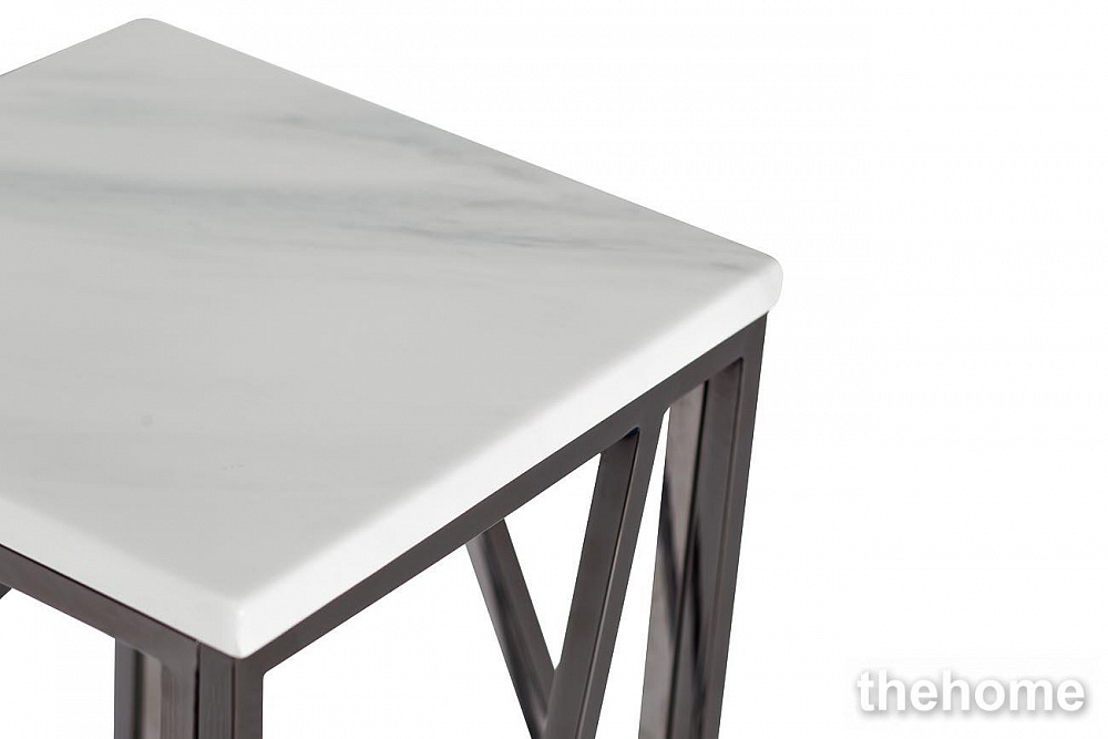 47ED-FS015BLSM	Стол журнальн.высокий, иск.мрам/тем.хром 30*30*75 Garda Decor - 2