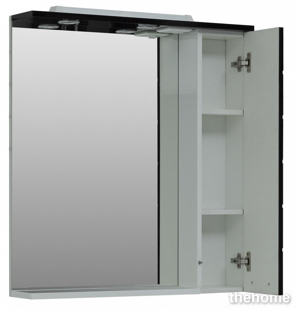 Зеркало-шкаф Aquanet Сити 85 00170560 белый / черный - 5