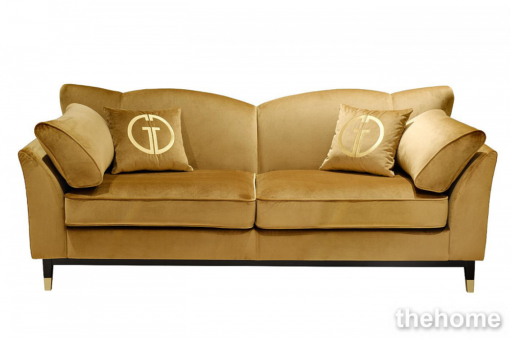 Диван Siena трехм.без мех.,велюр золотой Pad14 228*92*92см Garda Decor - TheHome