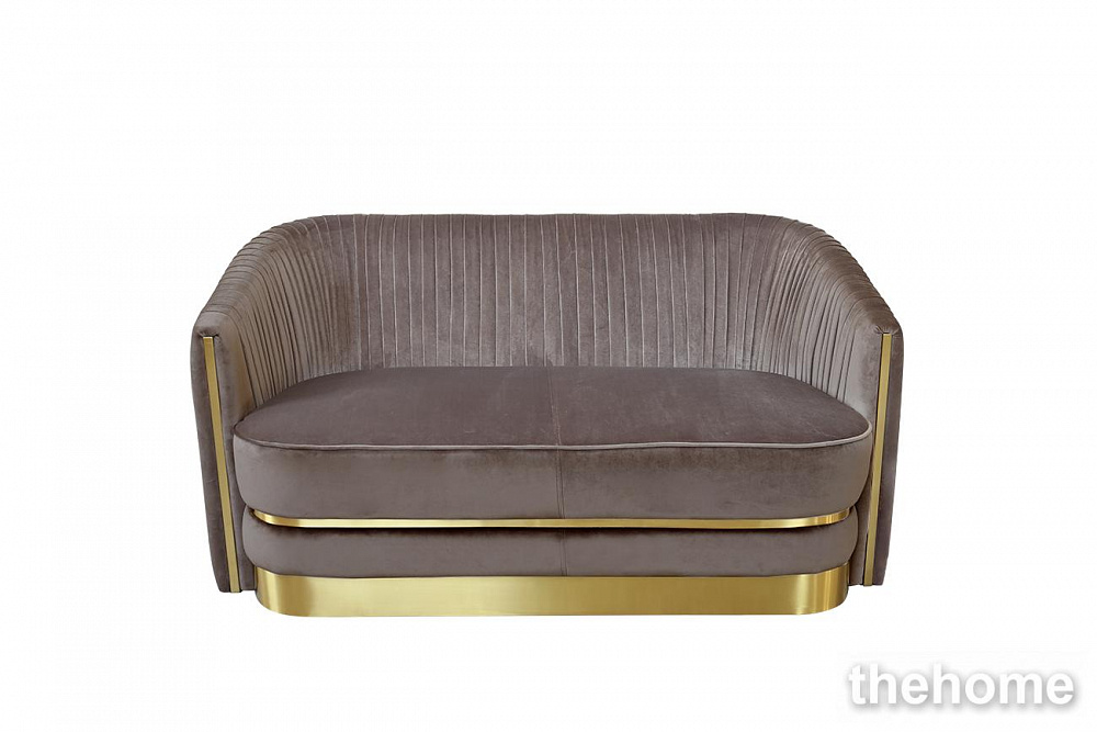 87YY-1890-2 BRN Диван двухместный велюр серо-коричн. 156*91*83см Garda Decor - TheHome