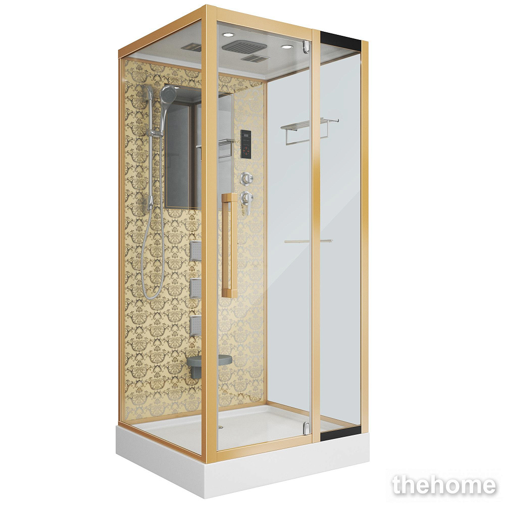 Душевая кабина Niagara NG-7714G 100x90 см с гидромассажем стенки золото - TheHome