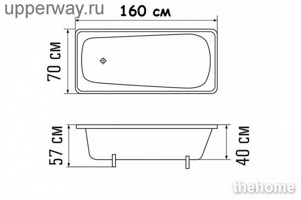 Стальная ванна Виз Reimar R-64901 160х70 с полимер покрытием - 3