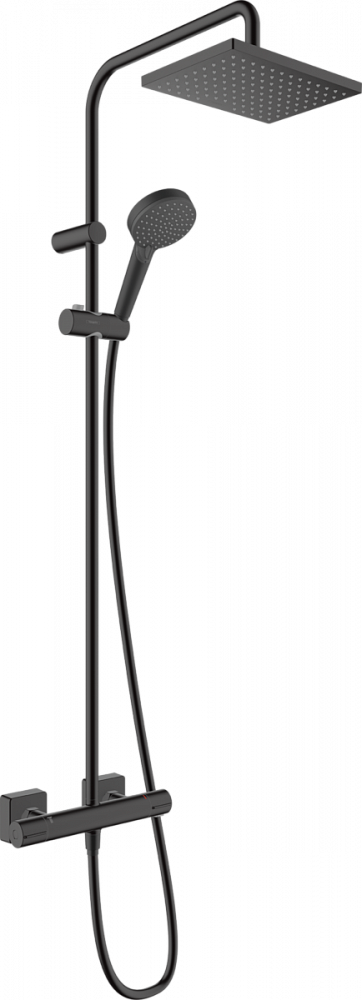 Душевая стойка Hansgrohe Vernis Shape Showerpipe 230 1jet EcoSmart 26097670, матовый чёрный - TheHome
