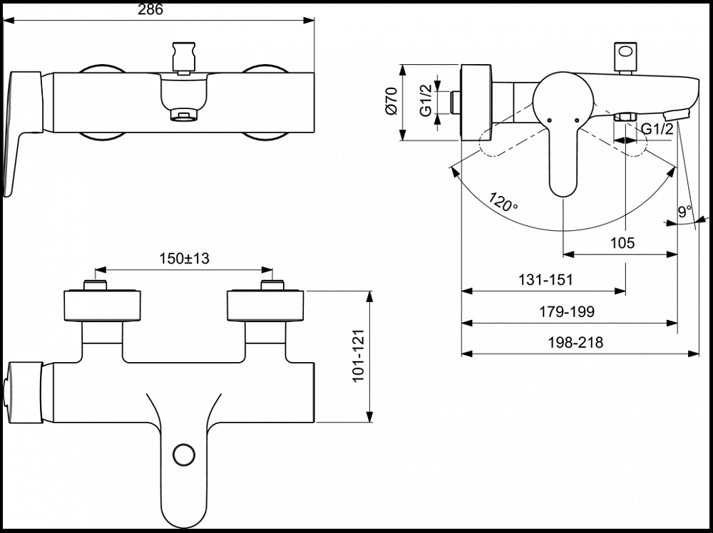 Смеситель Ideal Standard Connect Blue B9921AA для ванны и душа - 2