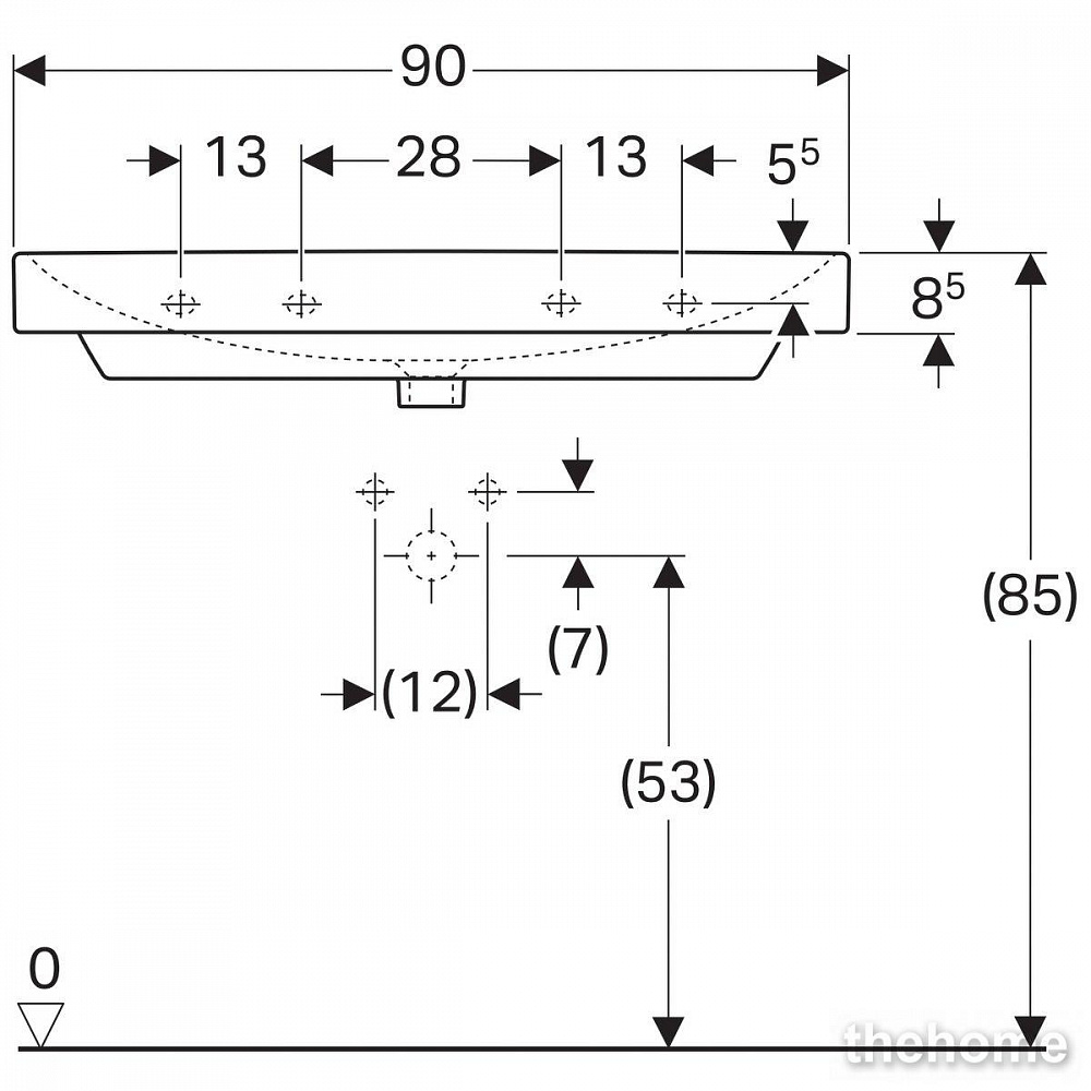 Раковина Geberit Smyle Square 90см 500.250.01.1 белая - 5