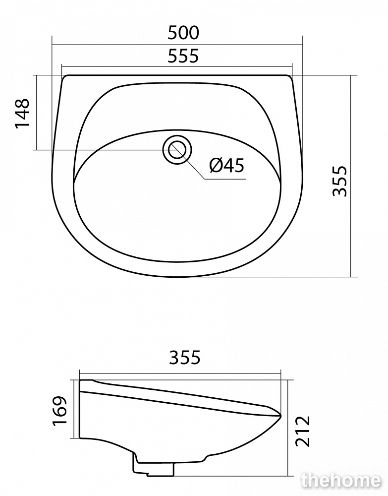 Раковина Santek Бриз 50 без отверстия под смеситель 1WH110448 - 4