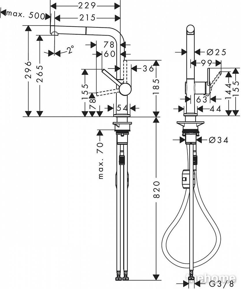 Смеситель Hansgrohe Talis M54 для кухонной мойки 72845000 хром - 2