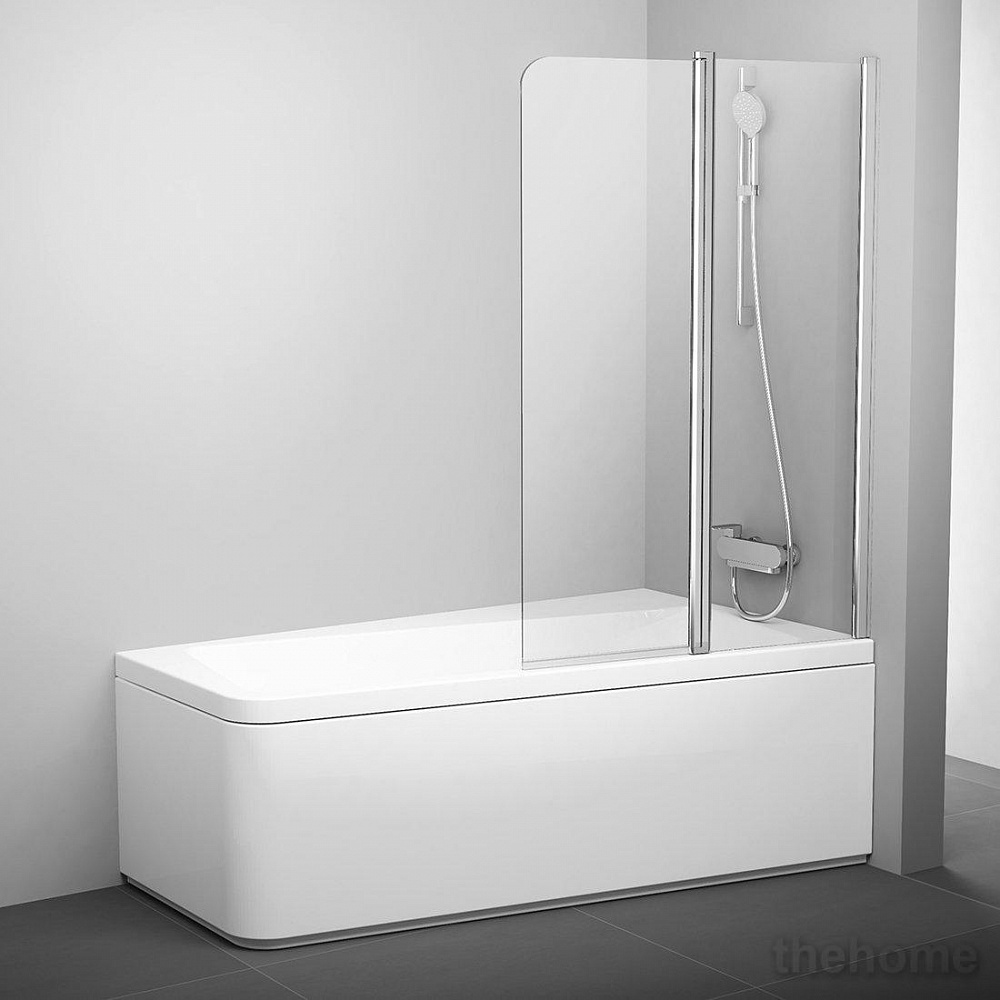 Шторка на ванну Ravak 10CVS2-100 R блестящая+ транспарент - TheHome