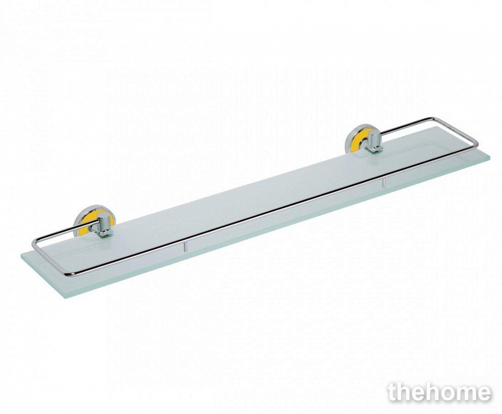 Полка стеклянная Bemeta Trend-i 104102208h 60 x 13 x 5.2 см с рельсами, хром, желтый - TheHome