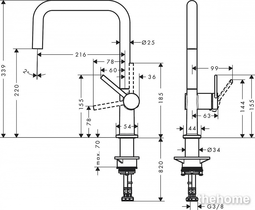 Смеситель Hansgrohe Talis M54 для кухонной мойки 72844000 хром - 2