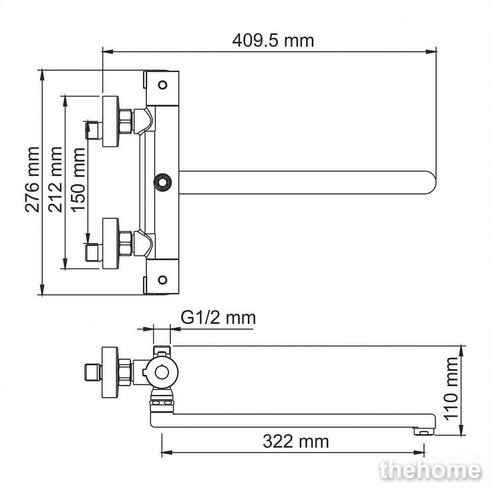 Смеситель Wasserkraft Berkel 4800 для ванны термостатический 4822L Thermo - 3