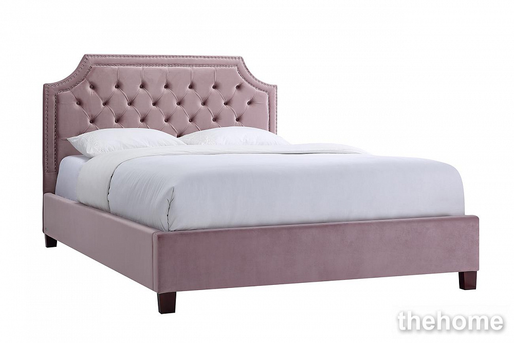 N-BS2022-160 PI Кровать велюр пепельно-розовый 213*173*126см Garda Decor - 2