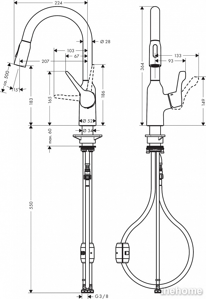 Смеситель Hansgrohe Focus M43 71811800 для кухонной мойки, под сталь - 2