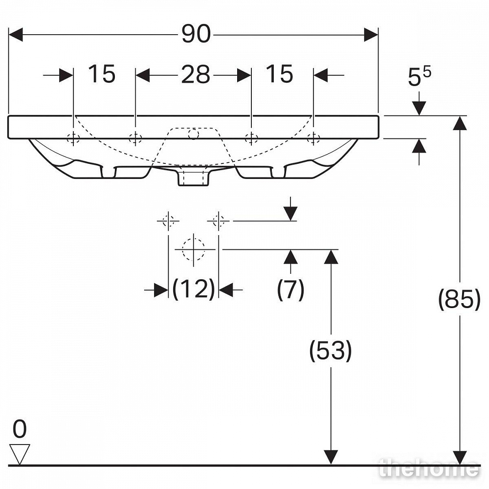 Раковина Geberit Acanto 90см 500.633.01.2 белая - 4
