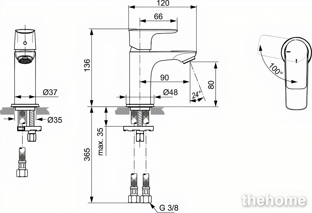Смеситель для раковины Ideal Standard CONNECT AIR A7019AA - 2