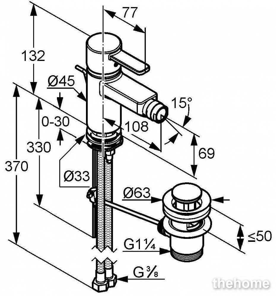 Смеситель Kludi Zenta DN 10 385300575 для биде - 2