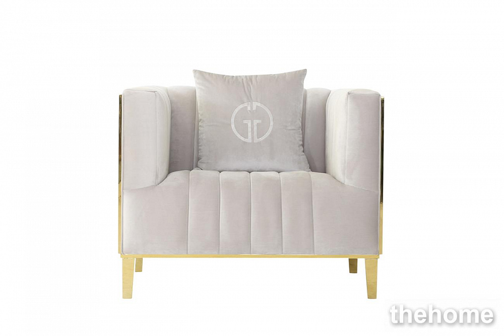 102AN-KRES-8681-SER Кресло Basel, велюр серый 98*87*79см Garda Decor - TheHome