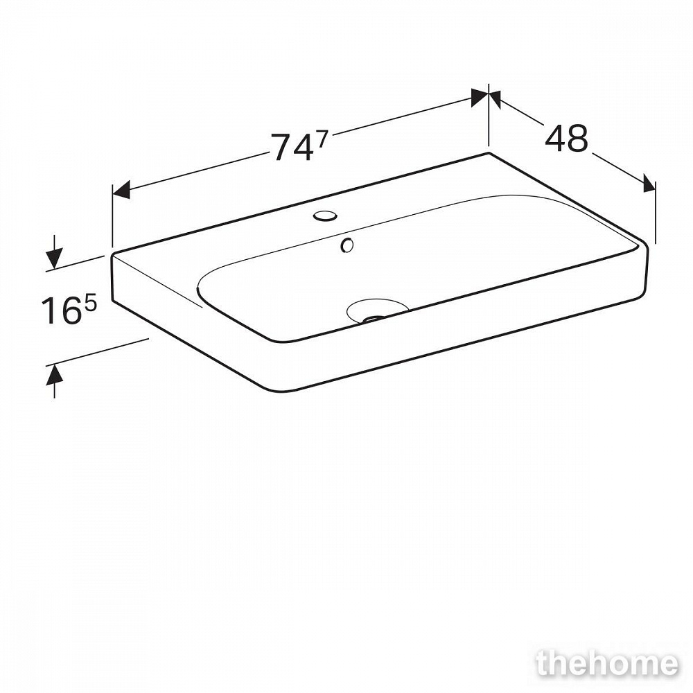 Раковина Geberit Smyle Square 75см 500.249.01.1 белая - 8